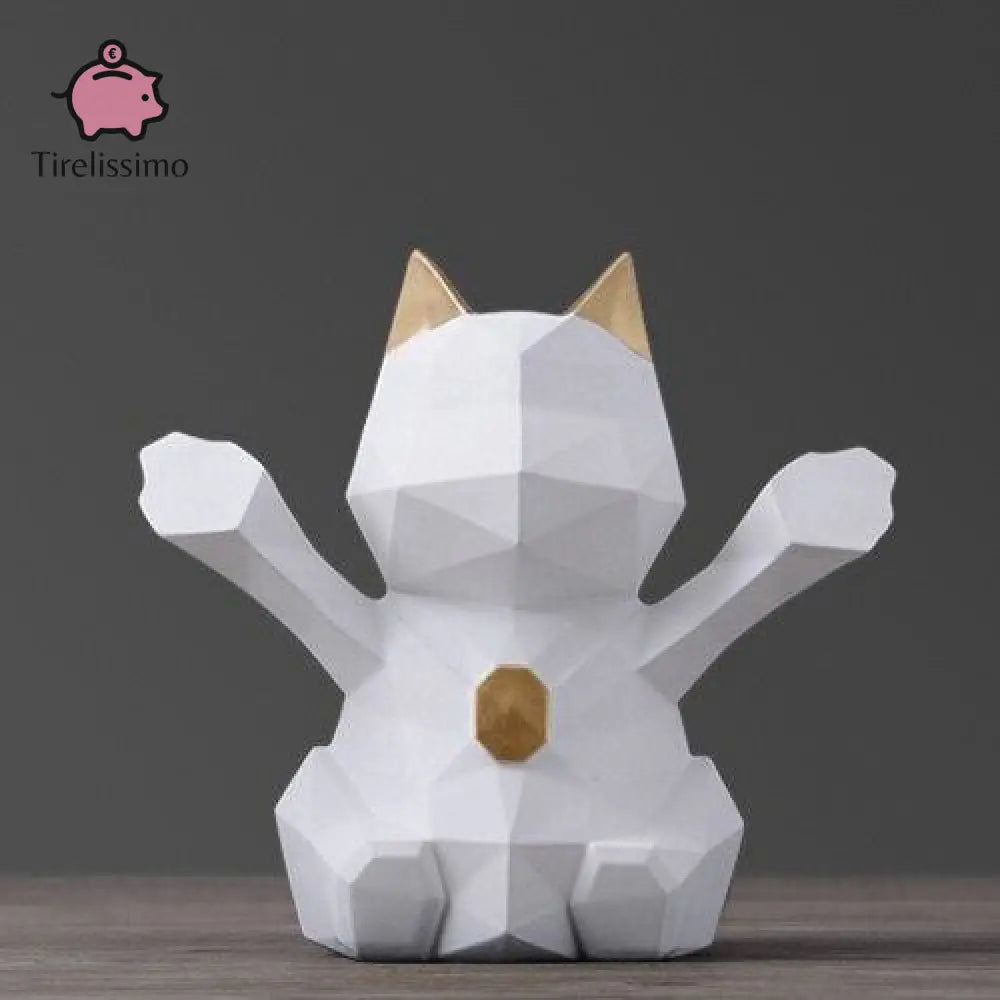 Tirelire Chat De La Fortune Blanc / Petit