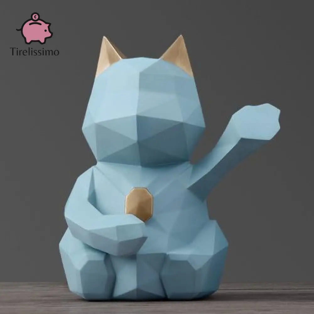 Tirelire Chat De La Fortune Bleu / Grande