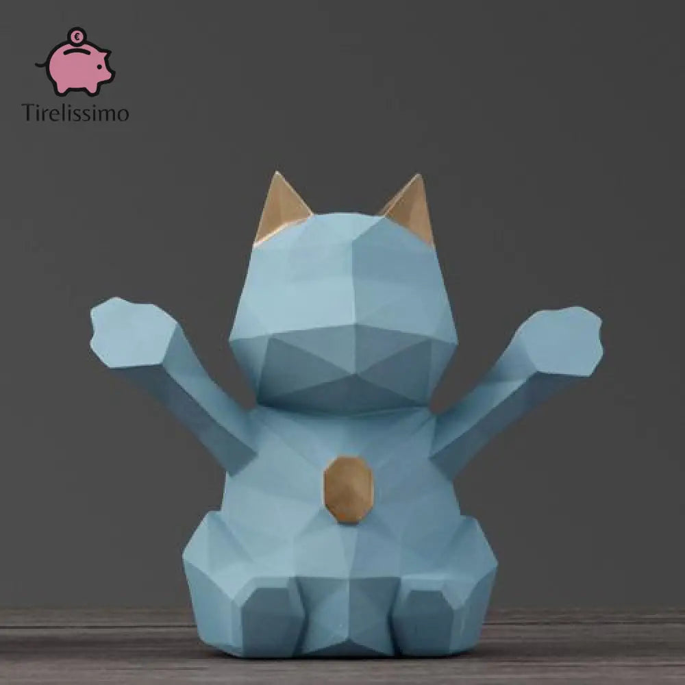 Tirelire Chat De La Fortune Bleu / Petit