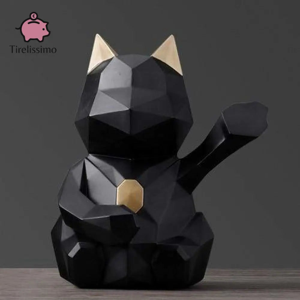 Tirelire Chat De La Fortune Noir / Grande