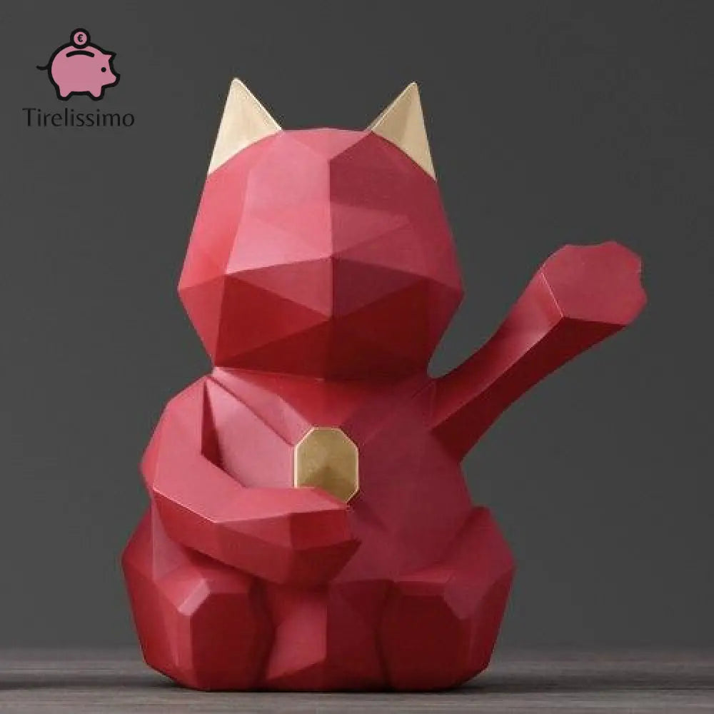 Tirelire Chat De La Fortune Rouge / Grande