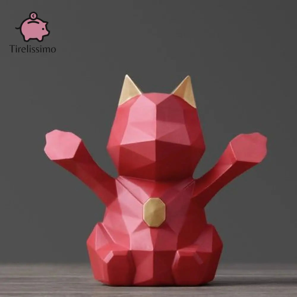 Tirelire Chat De La Fortune Rouge / Petit