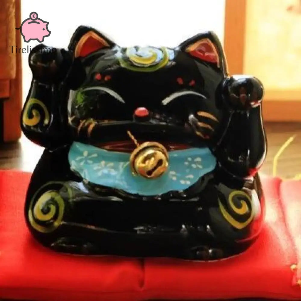 Tirelire Chat Japonais Noir