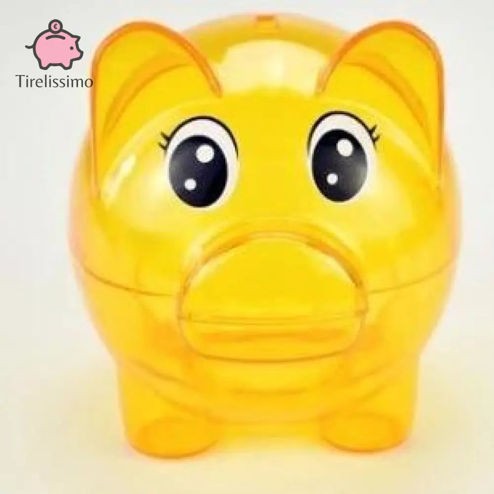 Tirelire Cochon Bouteille Plastique Jaune