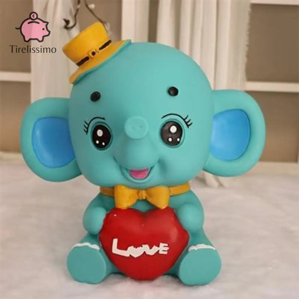Tirelire Éléphant Enfant Bleu