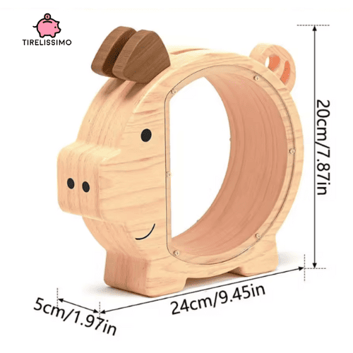 Handgefertigtes Sparschwein aus Holz