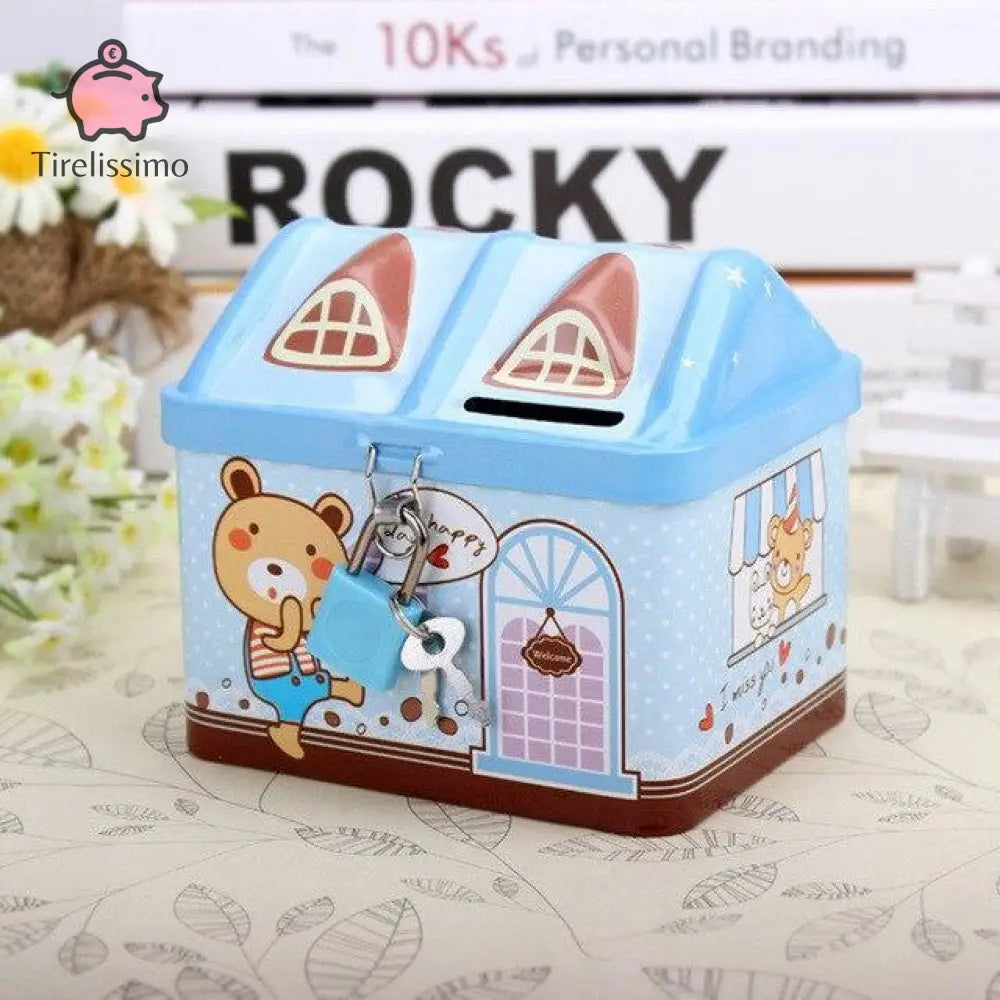 Tirelire En Forme De Maison Bleu