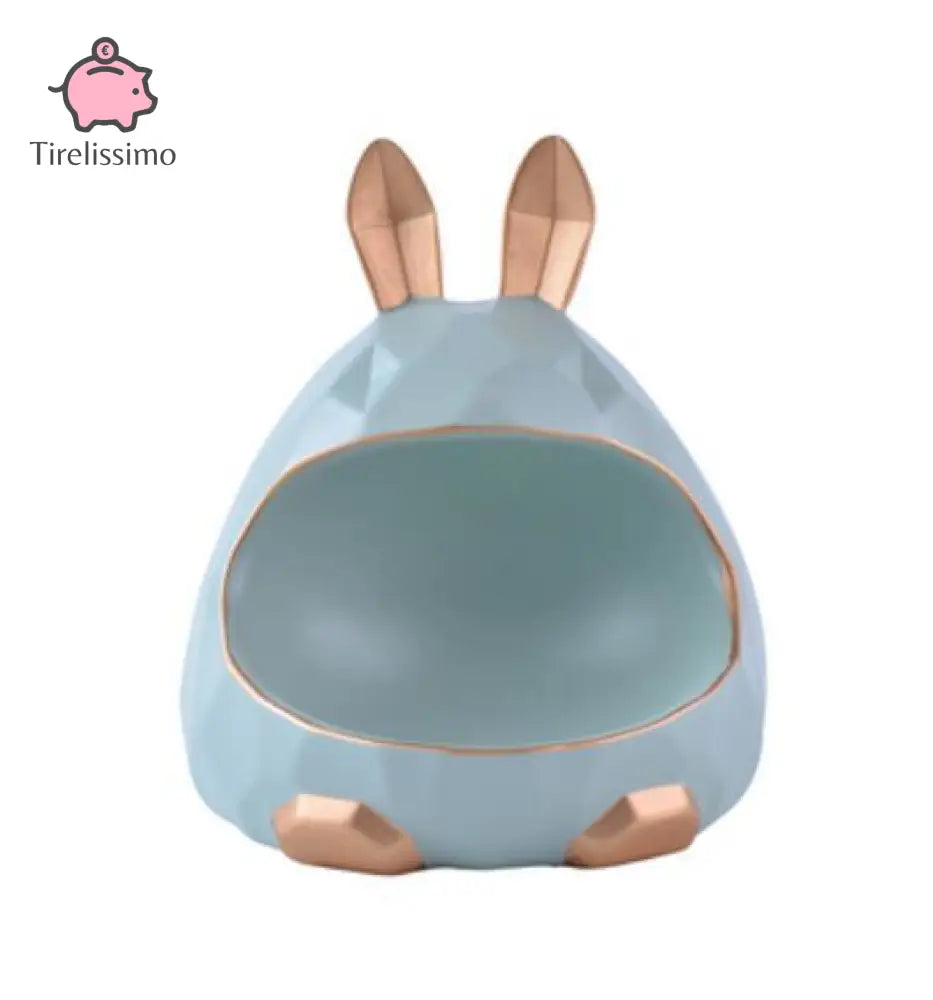 Tirelire Lapin Personnalisé Bleu Clair