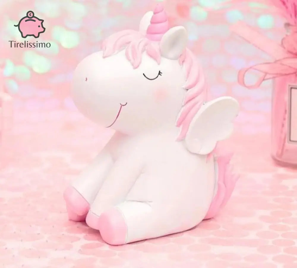 Grande Tirelire Licorne Rose /