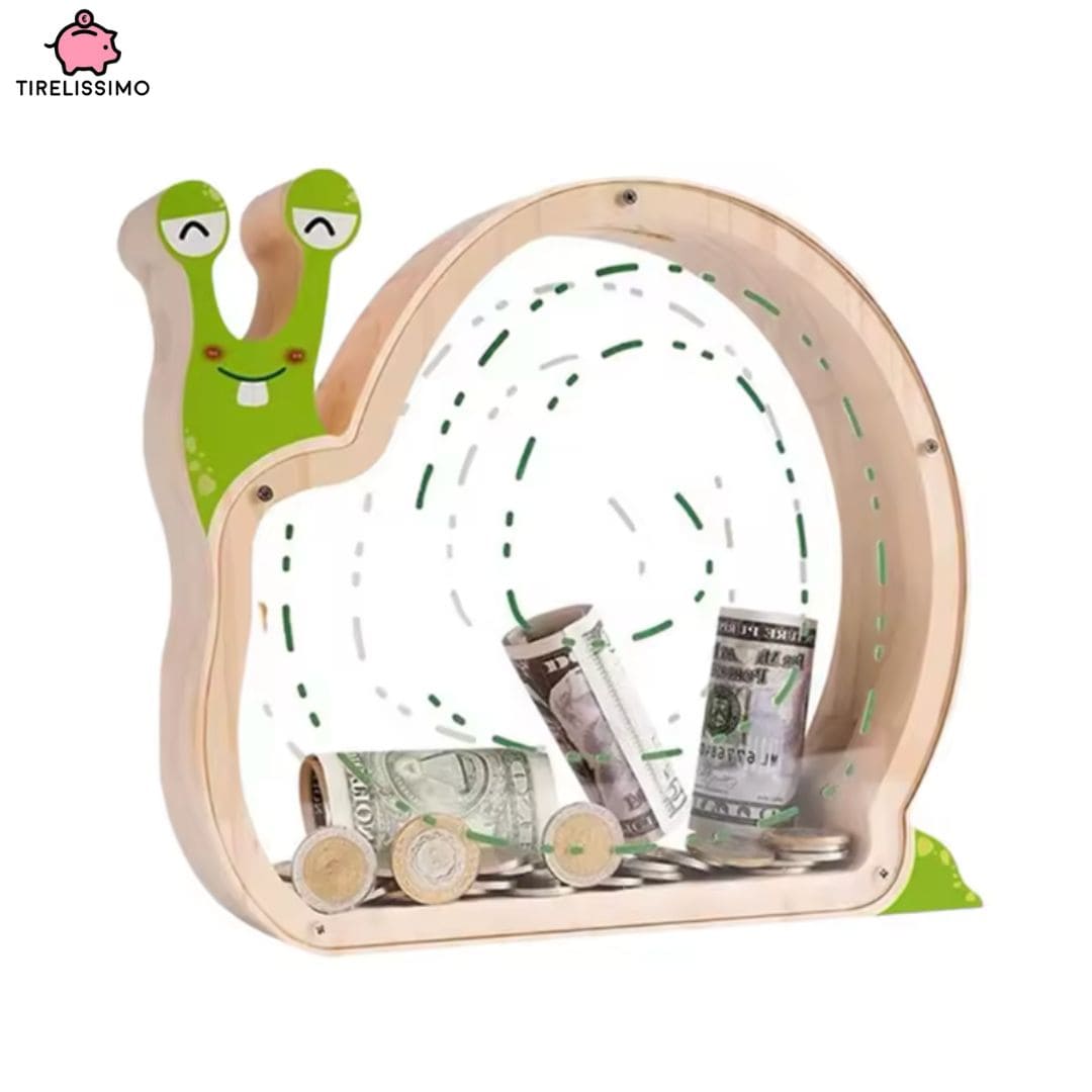 Tirelire Escargot en Bois