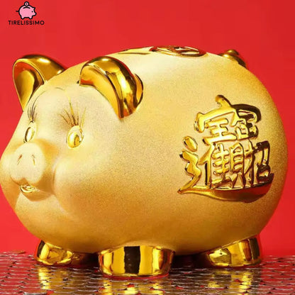 Tirelire Cochon Doré