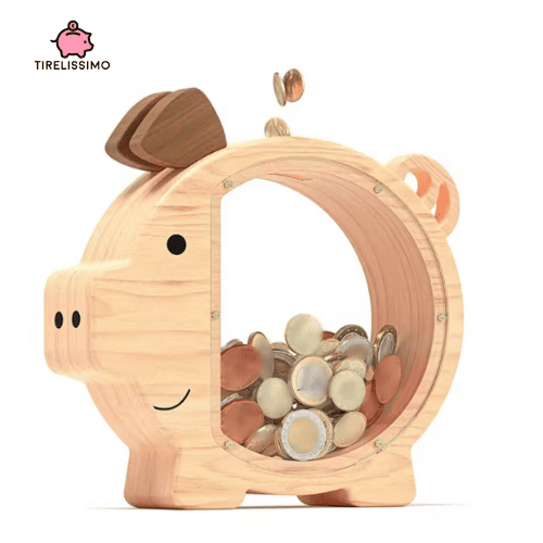 Handgefertigtes Sparschwein aus Holz