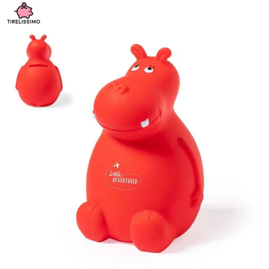 Tirelire Hippopotame Énervé Rouge
